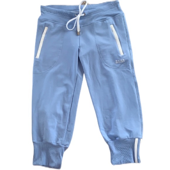 Pantalon Capri Cropped BEBE SPORT | Taille S, Couleur Bleu | Neuf Avec étiquettes (NWT)